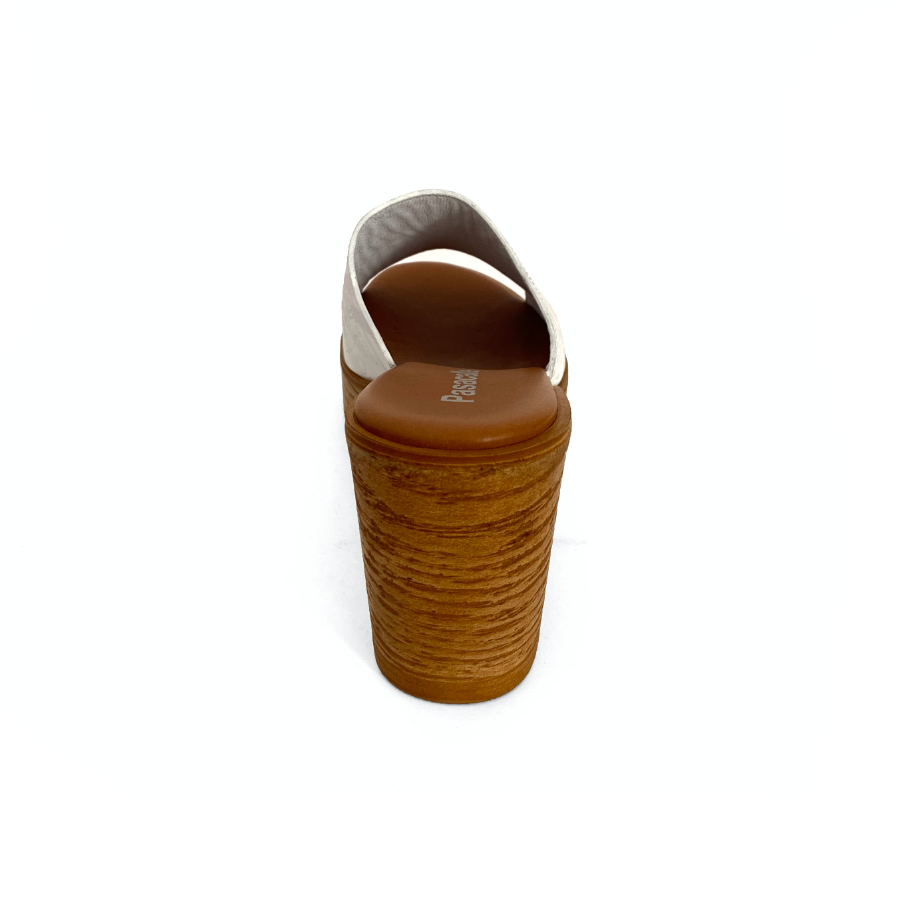 Sandalias de cuña con plataforma para mujer en piel blanco: imagen 7