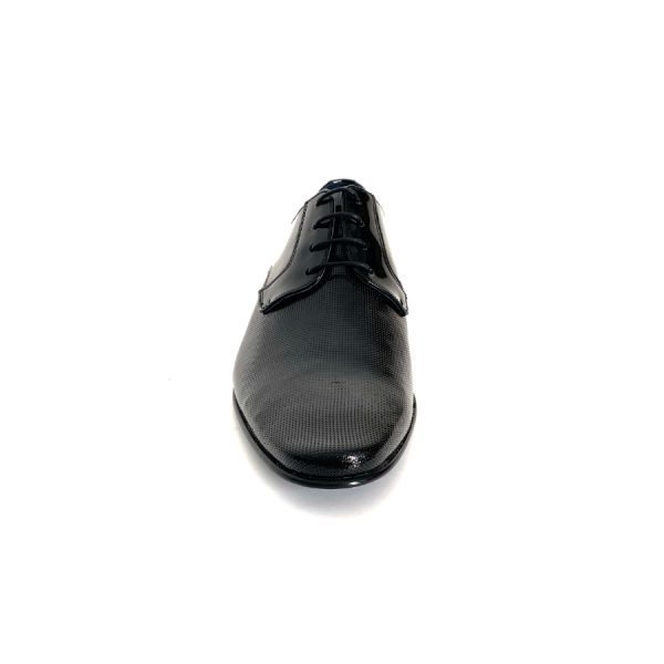 Zapatos blucher de hombre en piel charol negro