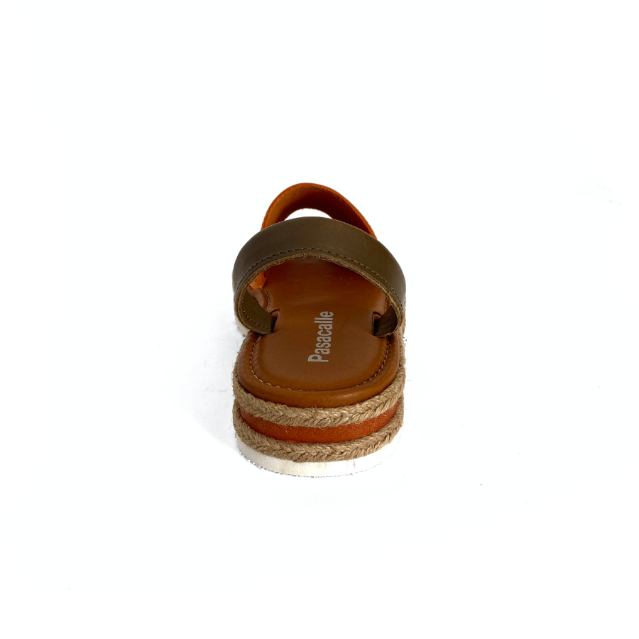 Sandalias bajas para mujer en piel mango kaki: imagen 6