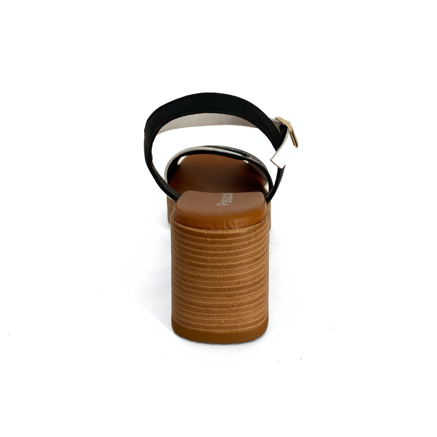 Sandalias con plataforma para mujer en piel blanco y negro: imagen 7