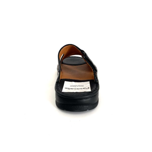 Sandalias de hombre en piel negra con velcro