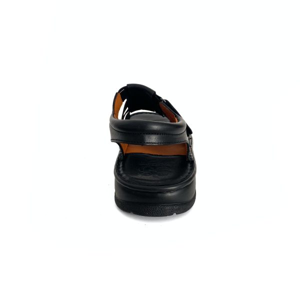 Sandalias de hombre en piel negra con velcro