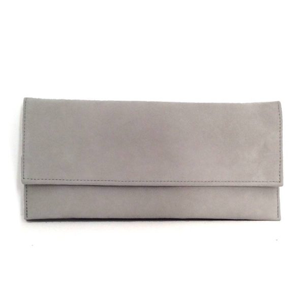 Bolso cartera de mujer en piel ante gris hielo