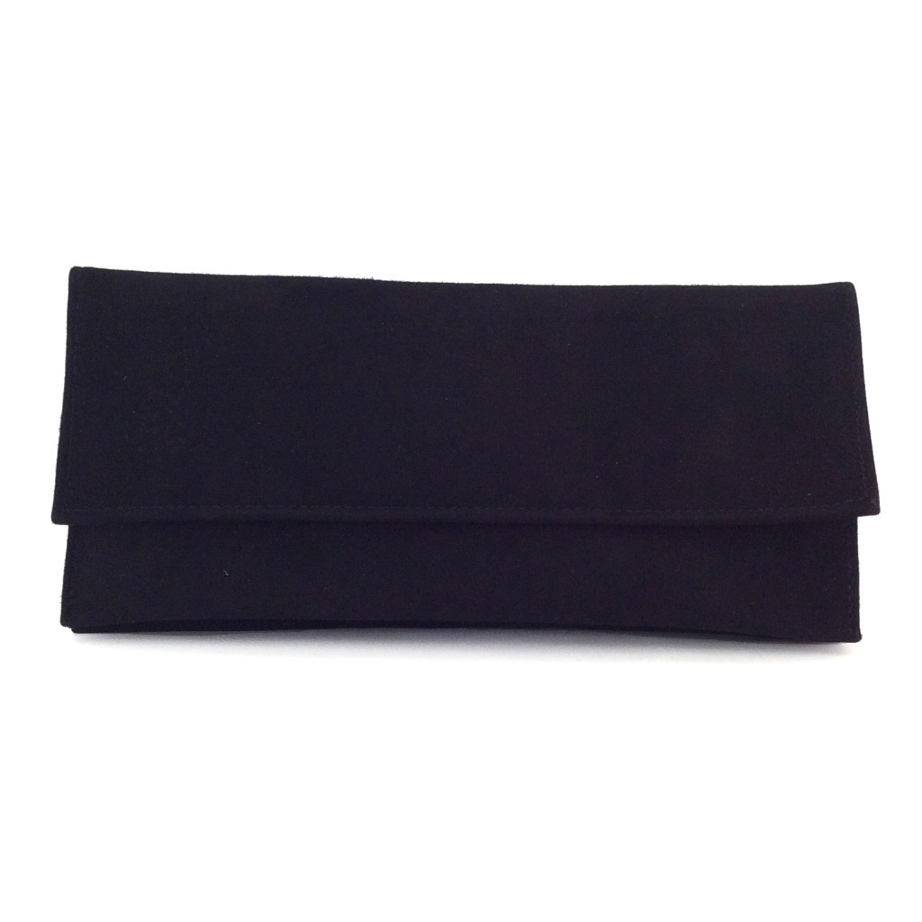 Bolso cartera de mujer en piel ante negro: imagen 1