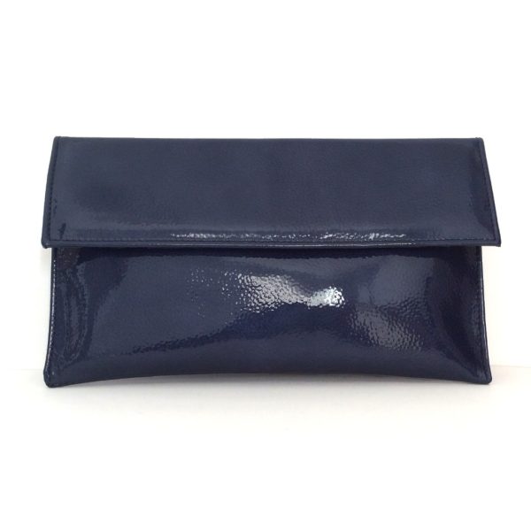 Bolso cartera mujer en piel charol marino