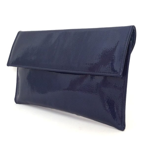 Bolso cartera mujer en piel charol marino