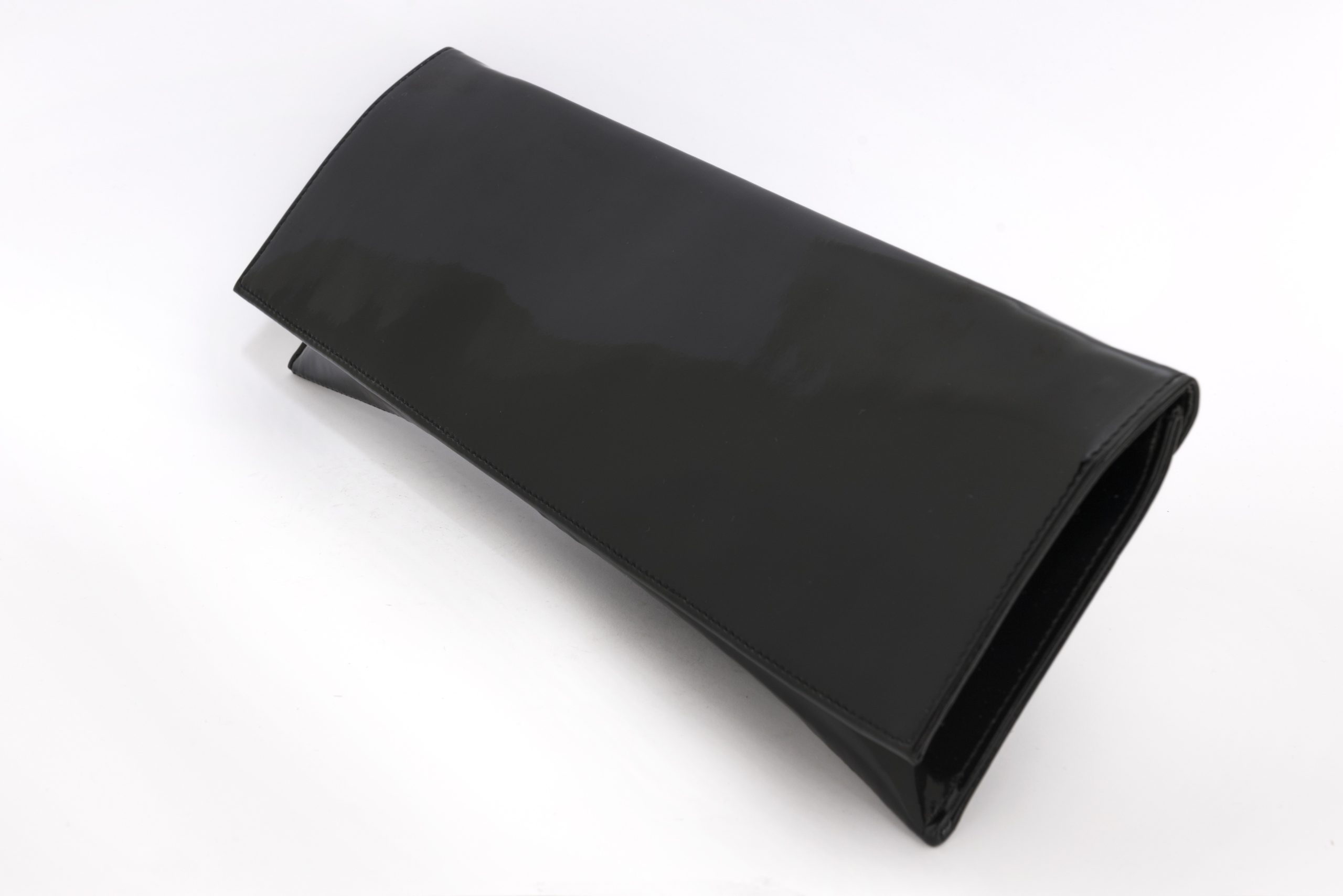 Bolso cartera mujer en piel charol negro: imagen 2