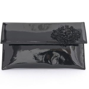 Bolso cartera de mujer en piel charol negro