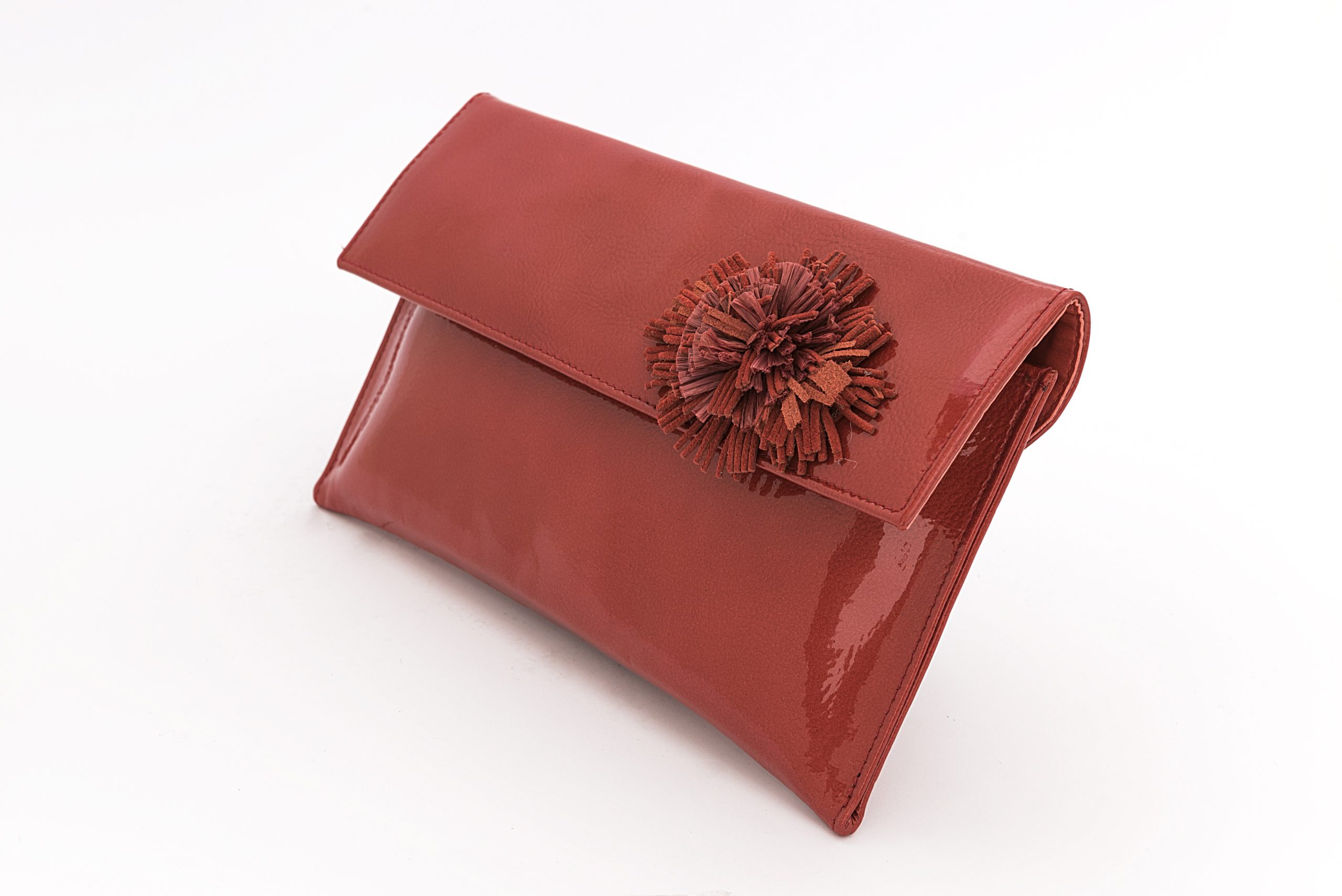 Bolso cartera de mujer en piel charol rojo: imagen 2