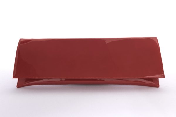 Bolso cartera de mujer en piel charol rojo