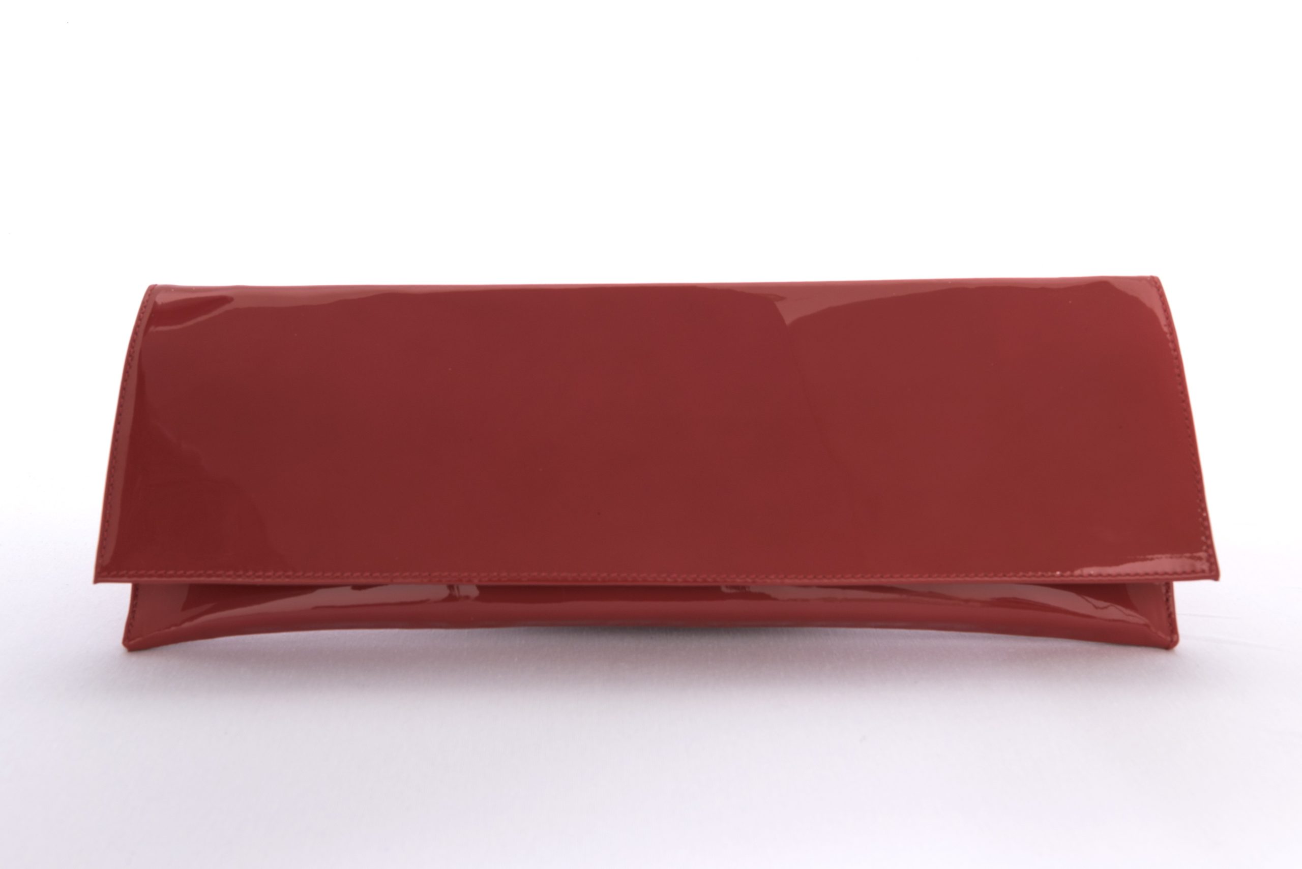 Bolso cartera de mujer en piel charol rojo: imagen 1