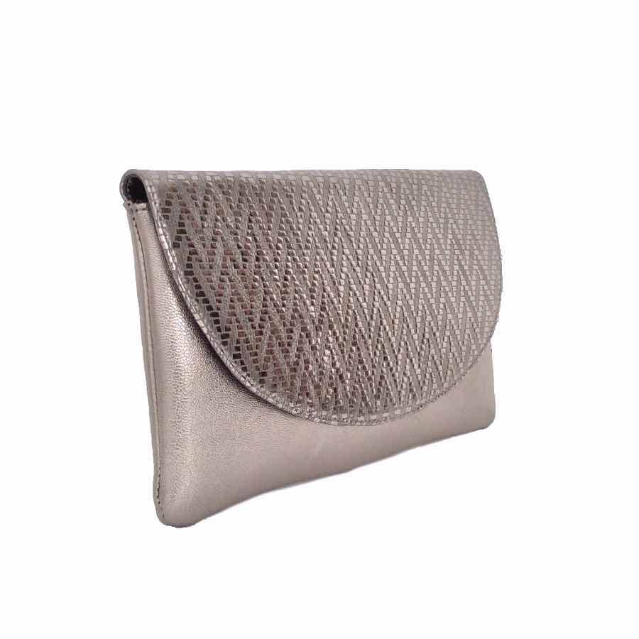Bolso cartera de mujer Fanatik en piel metal plata: imagen 1