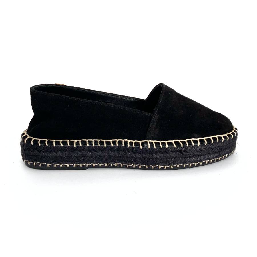 Camping de mujer en piel negra yute plano doble: imagen 1