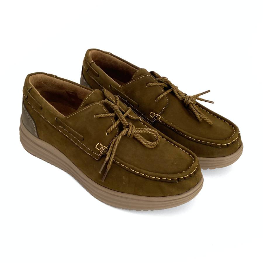 Náutico de hombre en piel nobuk kaki: imagen 2