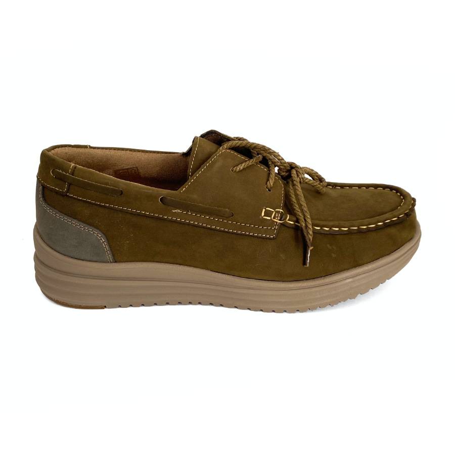 Náutico de hombre en piel nobuk kaki: imagen 1