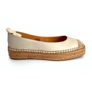 Salón de mujer en piel crudo con yute plano doble