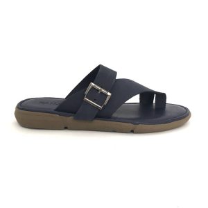 Sandalias de hombre en piel nobuck marino