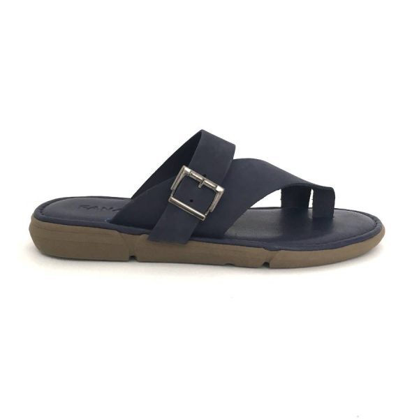 Sandalias de hombre en piel nobuck marino