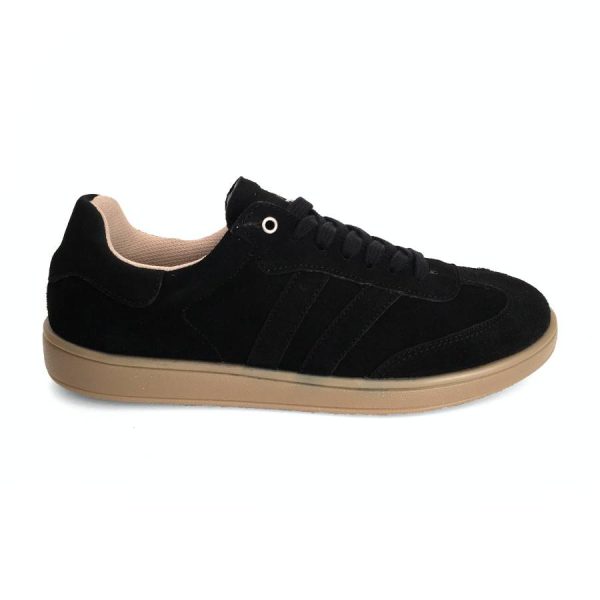 Zapatillas deportivas mujer en piel serraje negro