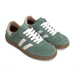 Zapatillas deportivas de mujer en piel serraje verde