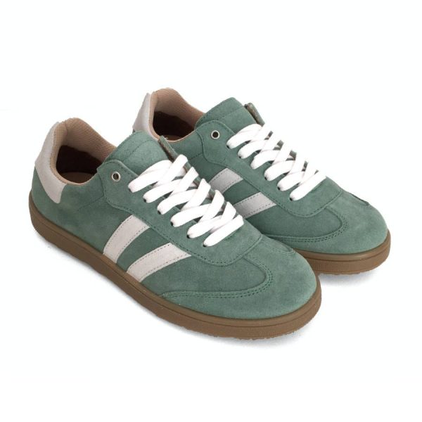 Zapatillas deportivas de mujer en piel serraje verde