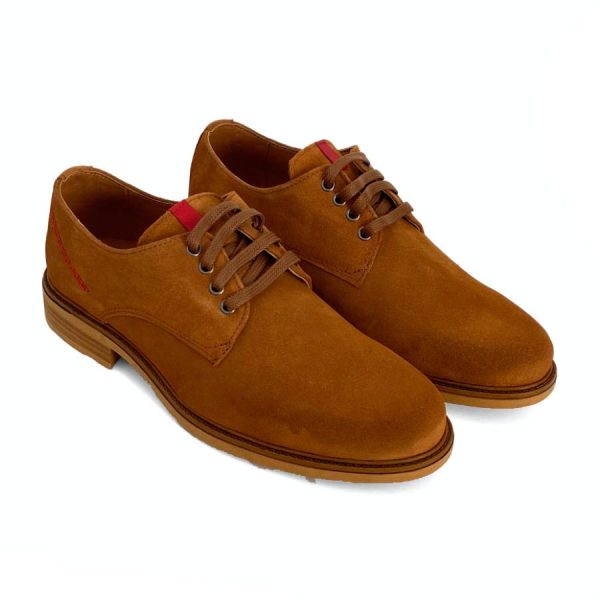 Blucher de hombre en piel serraje camel
