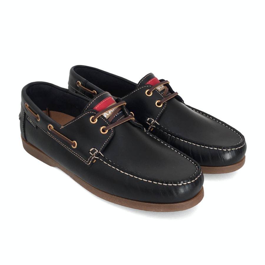 Zapato náutico para hombre en piel marino: imagen 1