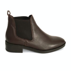 Botines chelsea para mujer en piel marrón