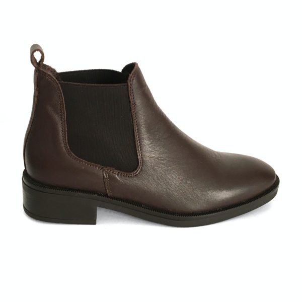 Botines chelsea para mujer en piel marrón