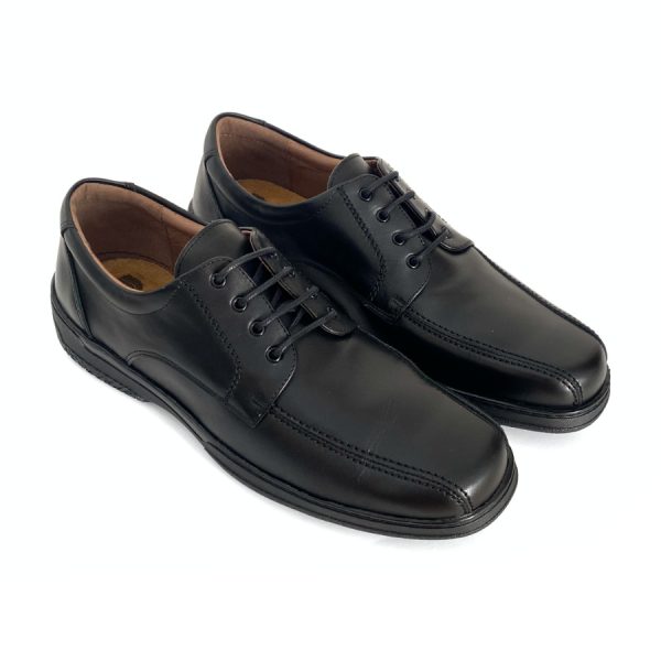 Zapatos blucher ultra confort para hombre en piel negro