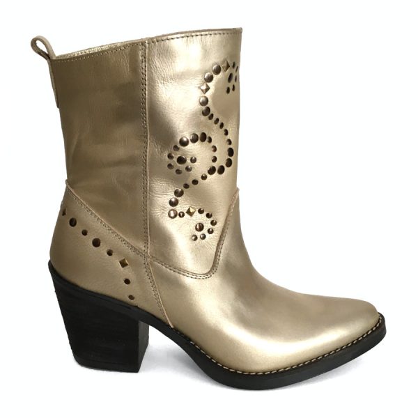 Botas cowboy para mujer en piel beige
