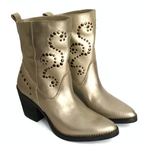 Botas cowboy para mujer en piel beige
