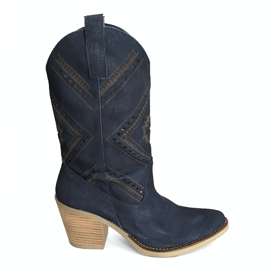 Botas cowboy para mujer en piel marino láser: imagen 1