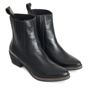 Botines para mujer en piel napa negro