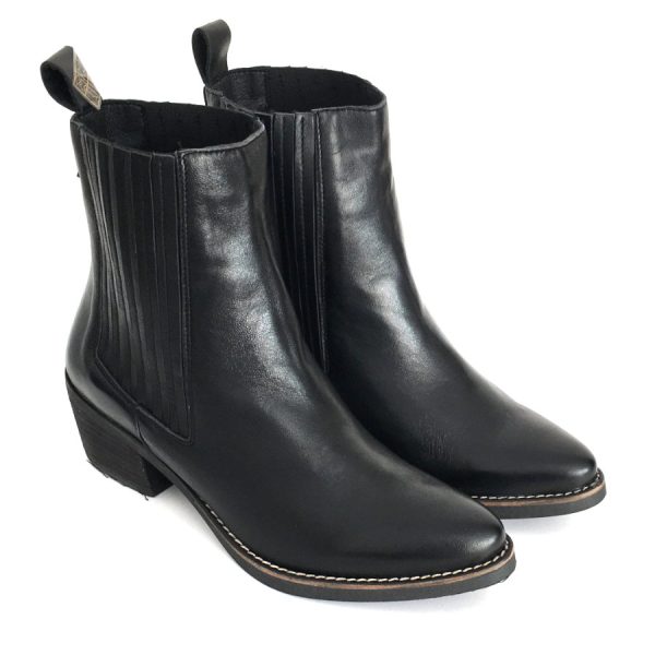 Botines para mujer en piel napa negro