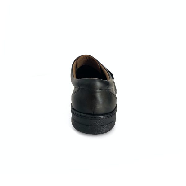 Zapatos ultra confort con velcro para hombre en piel negro