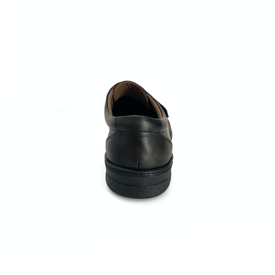 Zapatos ultra confort con velcro para hombre en piel negro: imagen 6