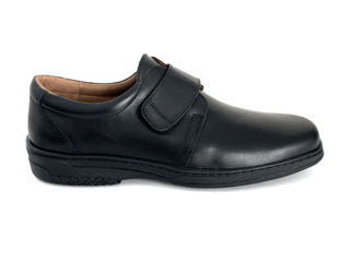 Zapatos ultra confort con velcro para hombre en piel negro