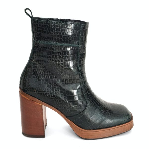 Botas con plataforma para mujer en piel boa botella