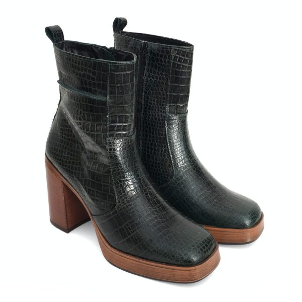 Botas con plataforma para mujer en piel boa botella