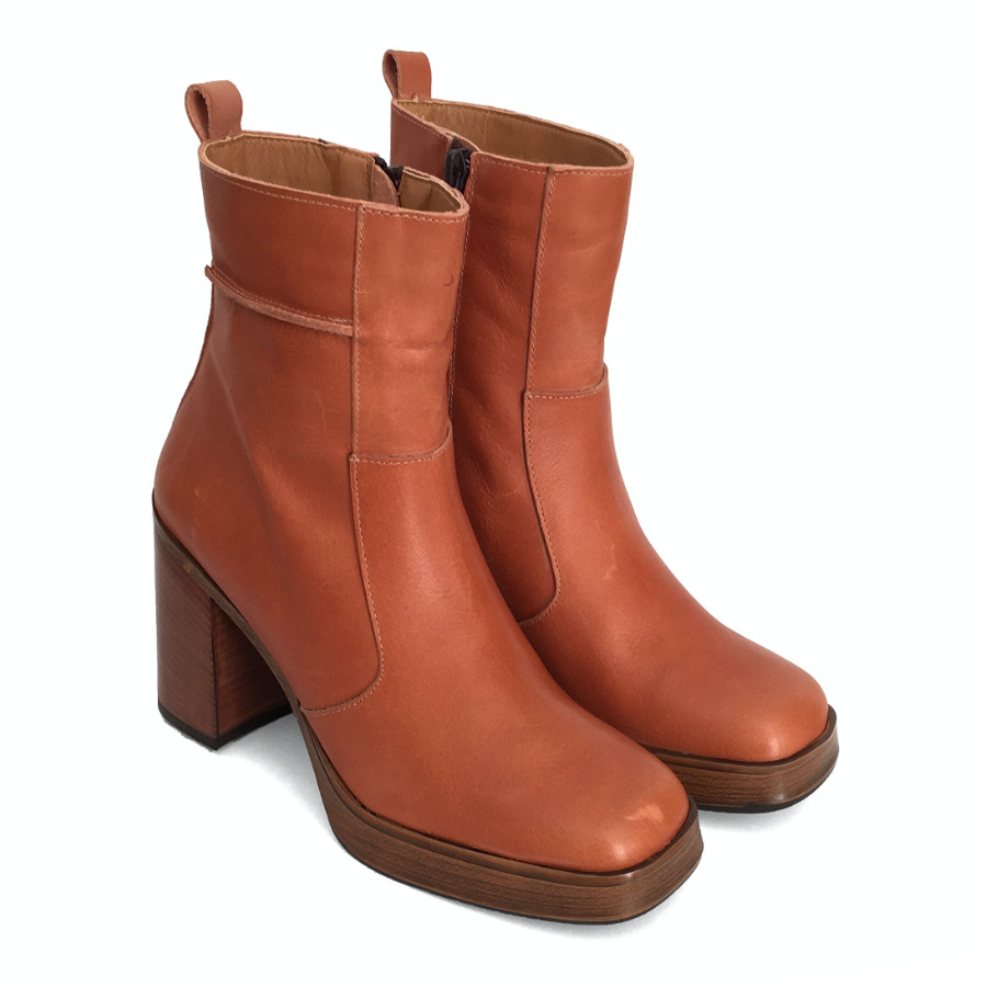 Botas con plataforma para mujer en piel napa cuero: imagen 2