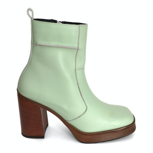 Botas con plataforma para mujer en piel aqua