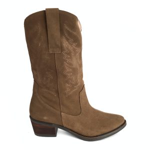 Botas cowboy para mujer en piel oliva