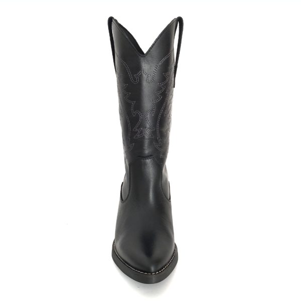 Botas cowboy para mujer en piel napa negro