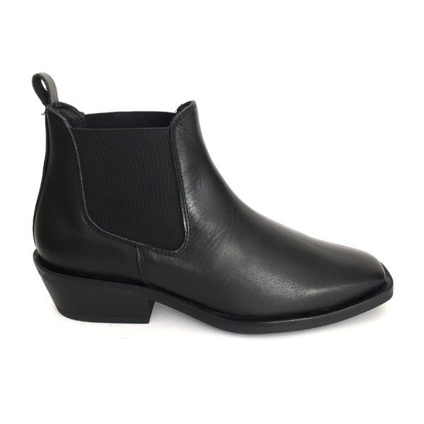 Botines cowboy chelsea para mujer en piel negro