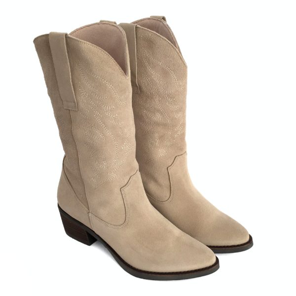Botas cowboy para mujer en piel crudo