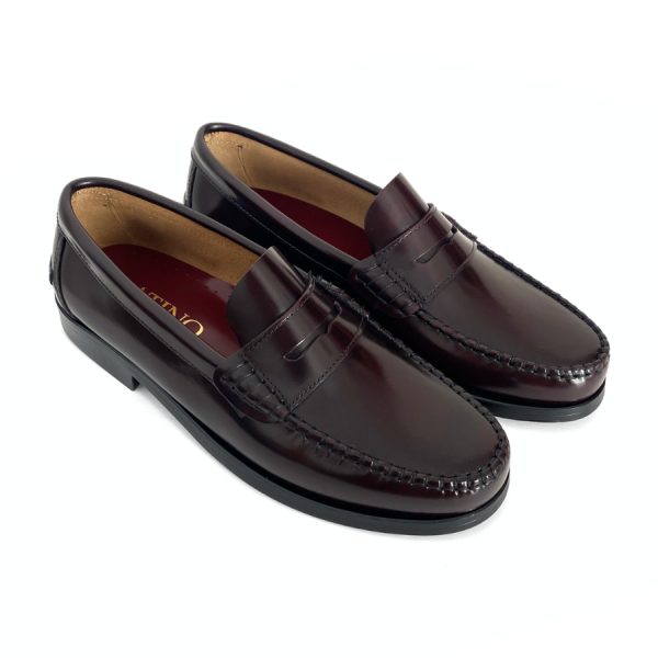 Zapatos castellanos para hombre en piel burdeos